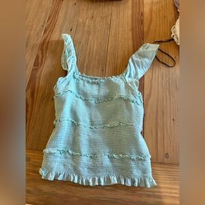 Mint Green Ruffled Women's Top